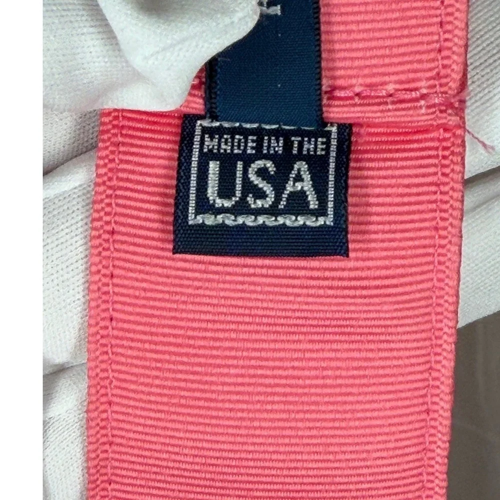 Ralph Lauren Pink Grosgrain D-Ring Belt Navy Pony Logo 49